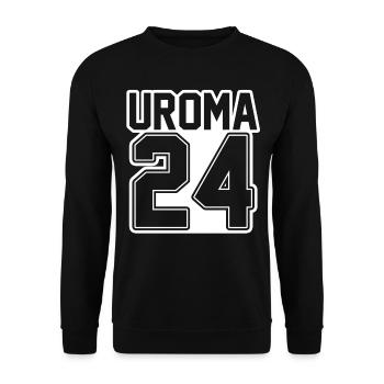 Urgroßmutter 2024 Uroma - Unisex Pullover - Schwarz - Vorne - Alina (178cm) & Michal (187cm)