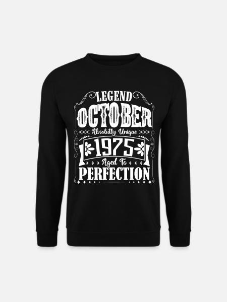 Oktober 1975. Oktober 1975 Geburtstagsgeschenk. - Unisex Pullover - Schwarz