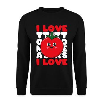 I Love Tomatoes Tomato Tomato Garden Gift - Unisex Sweatshirt - black - Front - Alina (178cm) & Michal (187cm)