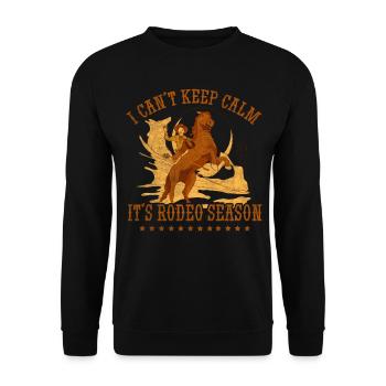 I Can't Keep Calm - It's Rodeo Season Rodeo Cowboy - Unisex Pullover - Schwarz - Vorne - Alina (178cm) & Michal (187cm)
