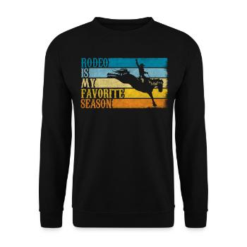 Rodeo Is My Favorite Season Retro Rodeo Cowboy - Unisex Pullover - Schwarz - Vorne - Alina (178cm) & Michal (187cm)