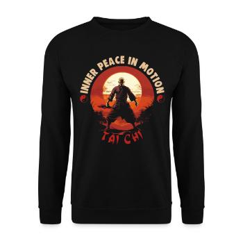Tai Chi Design Paix Intérieure en Mouvement Taijiquan - Sweat-shirt Unisexe - noir - Devant - Alina (178cm) & Michal (187cm)