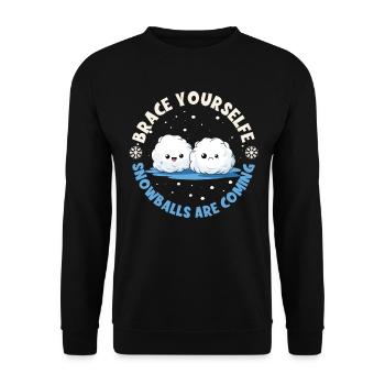 Schneeballschlacht - Préparez-vous les boules de neige sont - Sweat-shirt Unisexe - noir - Devant - Alina (178cm) & Michal (187cm)