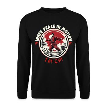 Tai Chi Design Inner Peace in Motion Taijiquan - Unisex Pullover - Schwarz - Vorne - Alina (178cm) & Michal (187cm)