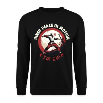 Tai Chi Design Inner Peace in Motion Taijiquan - Unisex Pullover - Schwarz - Vorne - Alina (178cm) & Michal (187cm)