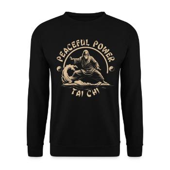 Tai Chi Taijiquan Peaceful Power Tai Chi Chuan - Unisex Sweatshirt - black - Front - Alina (178cm) & Michal (187cm)