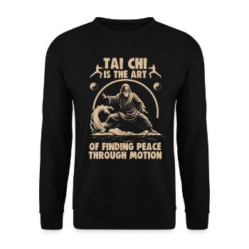 Le Tai Chi est l’art de trouver la paix Le Taijiquan - Sweat-shirt Unisexe - noir - Devant - Alina (178cm) & Michal (187cm)