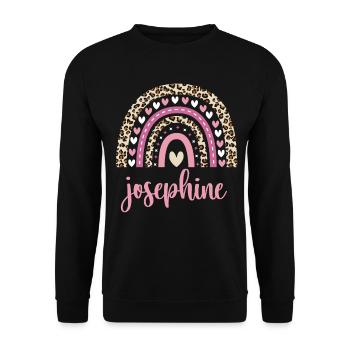 Josephine Regenbogen Name Geburtstag Josephine - Unisex Pullover - Schwarz - Vorne - Alina (178cm) & Michal (187cm)