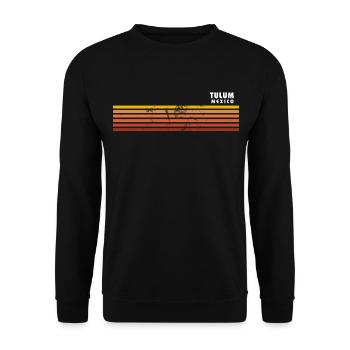 Retro Tulum Mexico Vintage Vacation Souvenir - Unisex Sweatshirt - black - Front - Alina (178cm) & Michal (187cm)