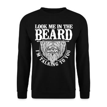Amant barbe Homme barbu Regarde-moi - Sweat-shirt Unisexe - noir - Devant - Alina (178cm) & Michal (187cm)