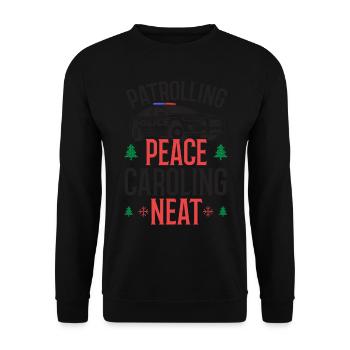 Patrol Peace Singing Police Christmas Neat - Unisex Sweatshirt - black - Front - Alina (178cm) & Michal (187cm)