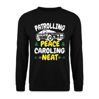 Patrol Peace Singing Neath Police Christmas - Unisex Sweatshirt - black - Front - Alina (178cm) & Michal (187cm)