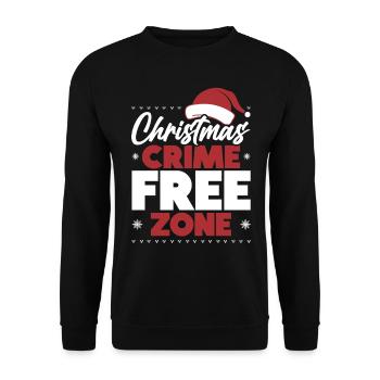 Christmas Crime Free Zone Santa Police - Unisex Sweatshirt - black - Front - Alina (178cm) & Michal (187cm)