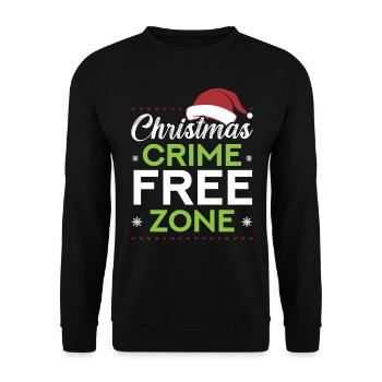 Christmas Crime-Free Zone Santa Police - Unisex Sweatshirt - black - Front - Alina (178cm) & Michal (187cm)