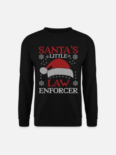 Der kleine Gesetzeshüter vom Weihnachtsmann Polize - Unisex Pullover - Schwarz