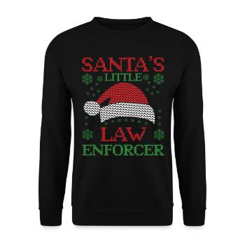 Petit homme de loi Père Noël Police Weihn - Sweat-shirt Unisexe - noir - Devant - Alina (178cm) & Michal (187cm)