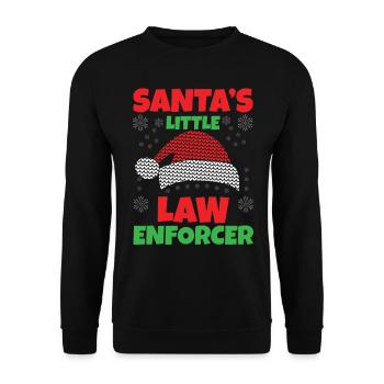 La petite loi du Père Noël : la police - Sweat-shirt Unisexe - noir - Devant - Alina (178cm) & Michal (187cm)