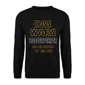 Rente Baggerfahrer Rente Geschenk - Unisex Pullover - Schwarz - Vorne - Alina (178cm) & Michal (187cm)
