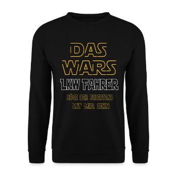 Rente Lkwfahrer Rente Geschenke - Unisex Pullover - Schwarz - Vorne - Alina (178cm) & Michal (187cm)