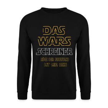 Rente Schreiner Rente Geschenk - Unisex Pullover - Schwarz - Vorne - Alina (178cm) & Michal (187cm)