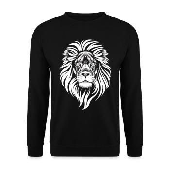The Majesty: The White Lion - Unisex Sweatshirt - black - Front - Alina (178cm) & Michal (187cm)