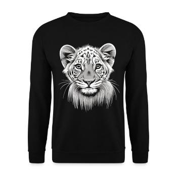 Tiny ferocity: A portrait of the baby white lion - Unisex Sweatshirt - black - Front - Alina (178cm) & Michal (187cm)