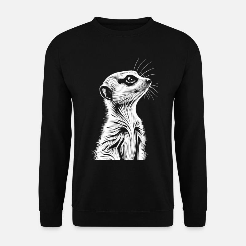 Niedliche Entdecker: Das Erdmännchen-Porträt - Unisex Pullover - Schwarz