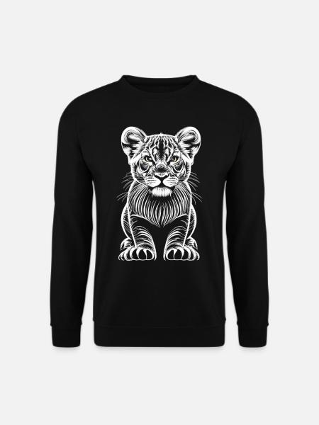 Grâce enfantine : Le lionceau en blanc pur - Sweat-shirt Unisexe - noir