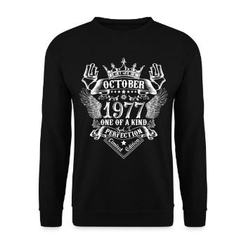 October 1977 anniversary 1977 October - Unisex Sweatshirt - black - Front - Alina (178cm) & Michal (187cm)