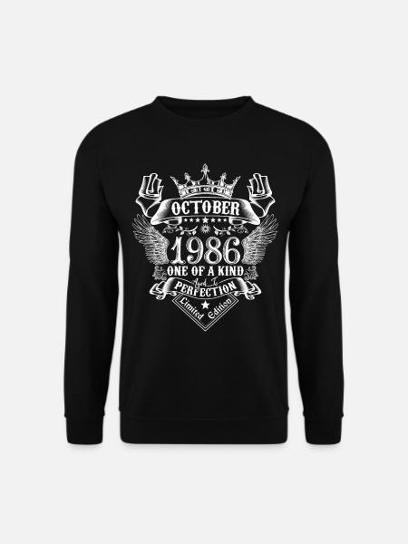 Oktober 1986 Jahrestag 1986 Oktober - Unisex Pullover - Schwarz