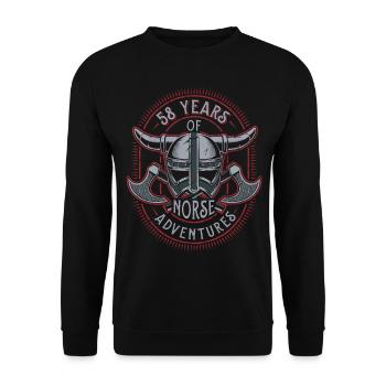 58 ans d’aventures nordiques - 58e anniversaire - Sweat-shirt Unisexe - noir - Devant - Alina (178cm) & Michal (187cm)