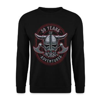 59 ans d’aventures nordiques - 59e anniversaire - Sweat-shirt Unisexe - noir - Devant - Alina (178cm) & Michal (187cm)
