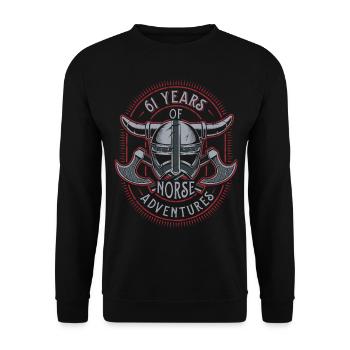 61 ans d’aventures nordiques - 61e anniversaire - Sweat-shirt Unisexe - noir - Devant - Alina (178cm) & Michal (187cm)