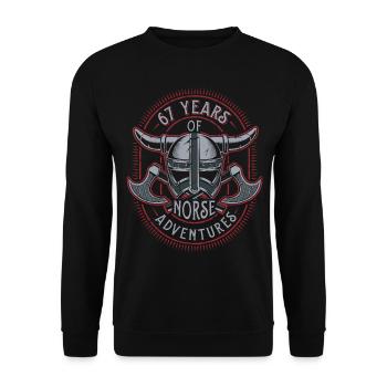 67 ans d’aventures nordiques - 67e anniversaire - Sweat-shirt Unisexe - noir - Devant - Alina (178cm) & Michal (187cm)