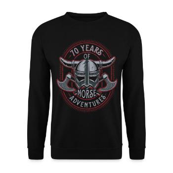 70 ans d’aventures nordiques - 70e anniversaire - Sweat-shirt Unisexe - noir - Devant - Alina (178cm) & Michal (187cm)