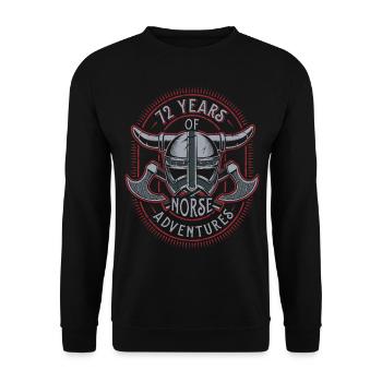 72 ans d’aventures nordiques - 72e anniversaire - Sweat-shirt Unisexe - noir - Devant - Alina (178cm) & Michal (187cm)