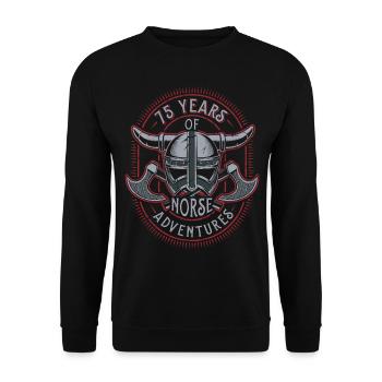 75 ans d’aventures nordiques - 75e anniversaire - Sweat-shirt Unisexe - noir - Devant - Alina (178cm) & Michal (187cm)