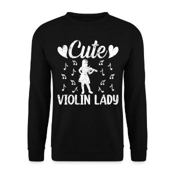 Joli violon Lady Violon Joueur de musique Violon Lover - Sweat-shirt Unisexe - noir - Devant - Alina (178cm) & Michal (187cm)