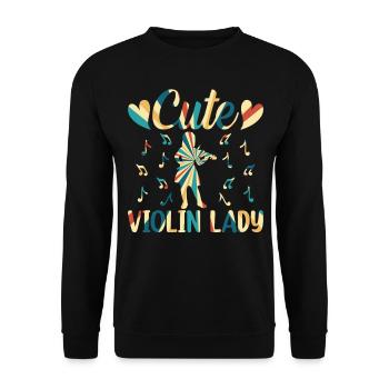 Joli violon Lady Violon Musique Violon Instrument Vi - Sweat-shirt Unisexe - noir - Devant - Alina (178cm) & Michal (187cm)