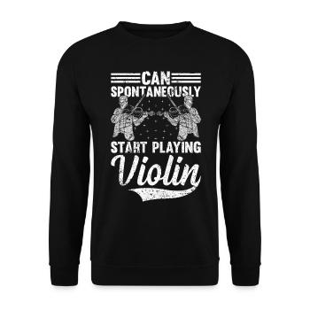 Can Spontaneously Start Playing Violin Violinist M - Unisex Sweatshirt - black - Front - Alina (178cm) & Michal (187cm)
