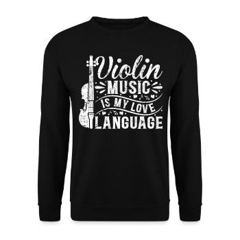 La musique pour violon est mon langage d’amour Jouer du violon - Sweat-shirt Unisexe - noir - Devant - Alina (178cm) & Michal (187cm)