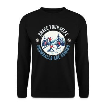 Schneeballschlacht - Préparez-vous les boules de neige sont - Sweat-shirt Unisexe - noir - Devant - Alina (178cm) & Michal (187cm)