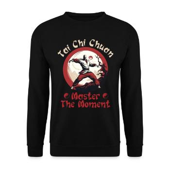 Tai Chi Chuan Master the Moment Taijiquan - Unisex Sweatshirt - black - Front - Alina (178cm) & Michal (187cm)
