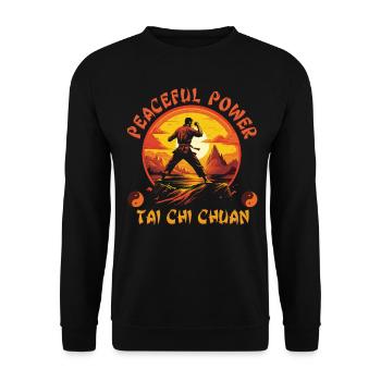 Tai Chi Taijiquan Peaceful Power Tai Chi Chuan - Unisex Sweatshirt - black - Front - Alina (178cm) & Michal (187cm)