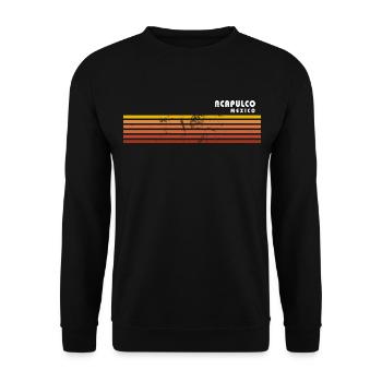 Retro Acapulco Mexiko Vintage Urlaubssouvenir - Unisex Pullover - Schwarz - Vorne - Alina (178cm) & Michal (187cm)