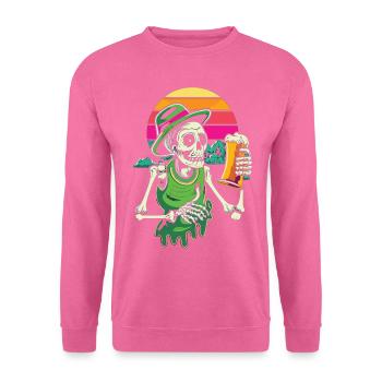 Plaisir de la bière d’Halloween avec squelette, le festival s’éveille - Sweat-shirt Unisexe - rose - Devant