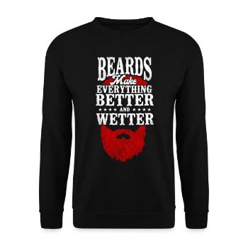 Beard Lover Bearded Man Ginger - Unisex Sweatshirt - black - Front - Alina (178cm) & Michal (187cm)