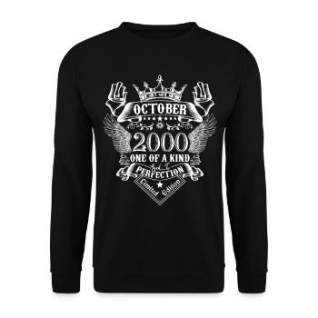 October 2000 anniversary 2000 October - Unisex Sweatshirt - black - Front - Alina (178cm) & Michal (187cm)