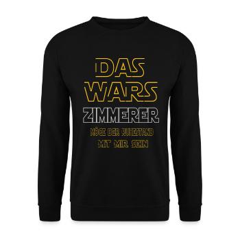 Rente Zimmerer Rente Geschenk - Unisex Pullover - Schwarz - Vorne - Alina (178cm) & Michal (187cm)