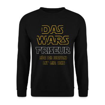Rente Friseur Rente Geschenk - Unisex Pullover - Schwarz - Vorne - Alina (178cm) & Michal (187cm)